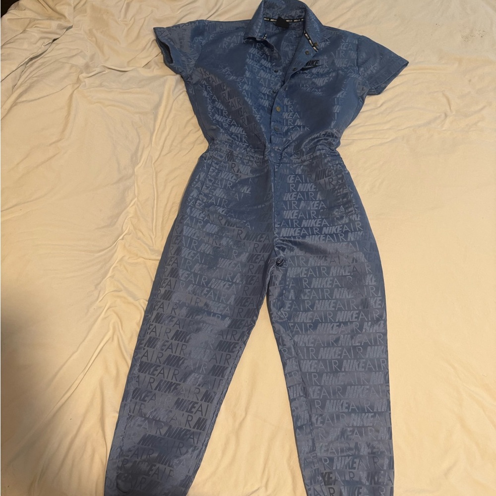 Nike Blue Utility Jumpsuit with Zipper Front